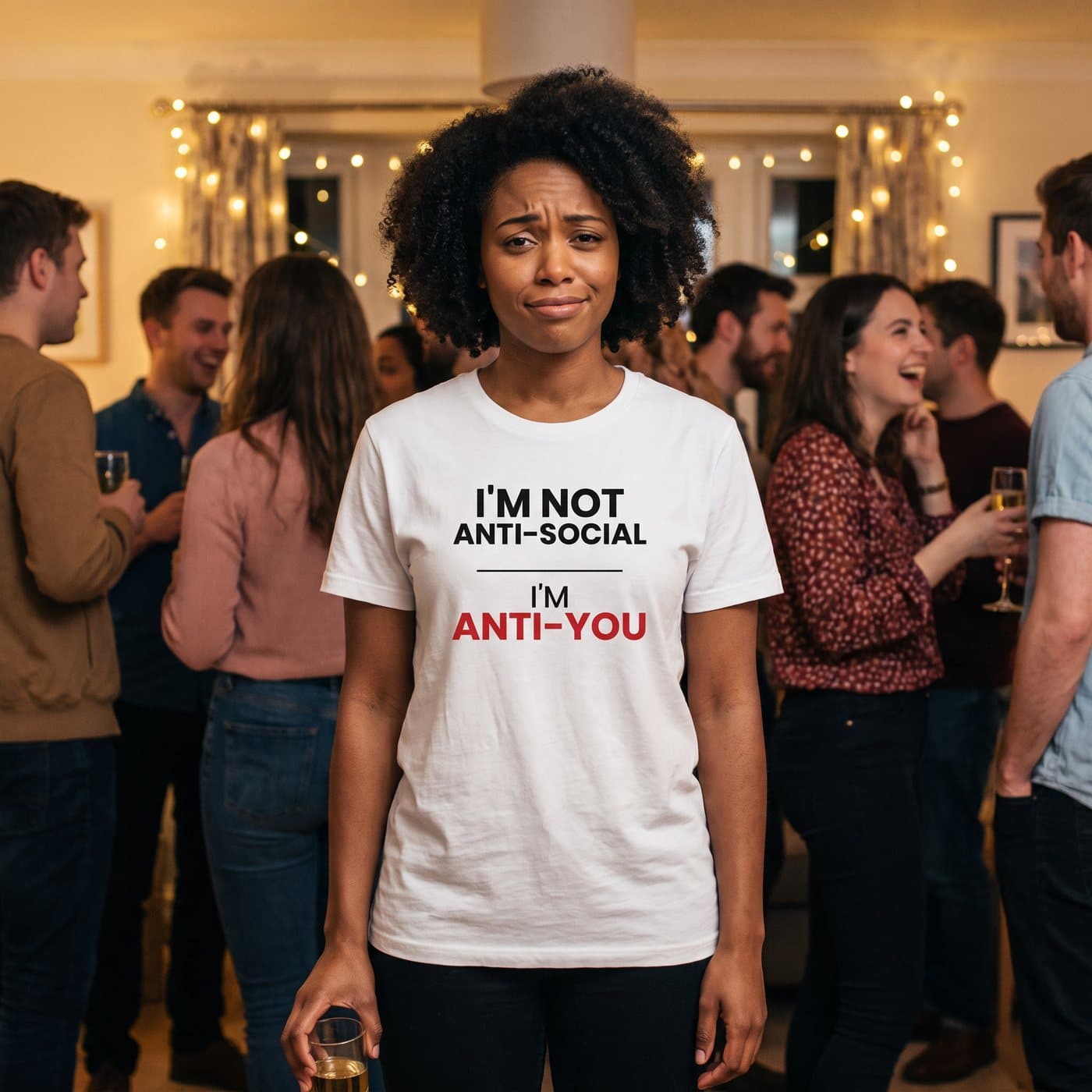 I'm Not Anti-Social, I'm Anti-You t-shirt being worn