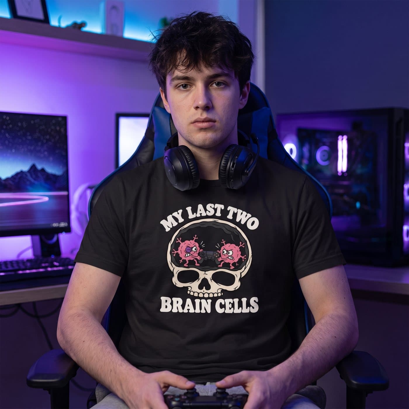 My Last Two Brain Cells t-shirt being worn